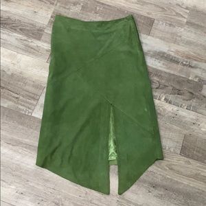 Barami Green Suede Skirt - Fully Lined
